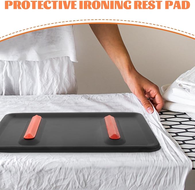 Protective Insulation Pad Ironing Mat 220x145x5mm Black Silicone Heat-Resistant - Image 3