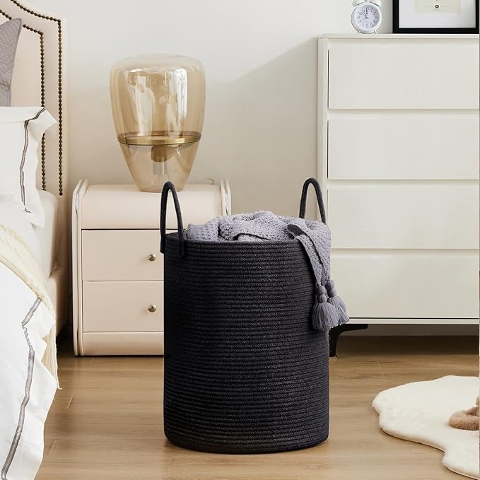 Large Natural Cotton Rope Laundry Hamper Basket - Image 7