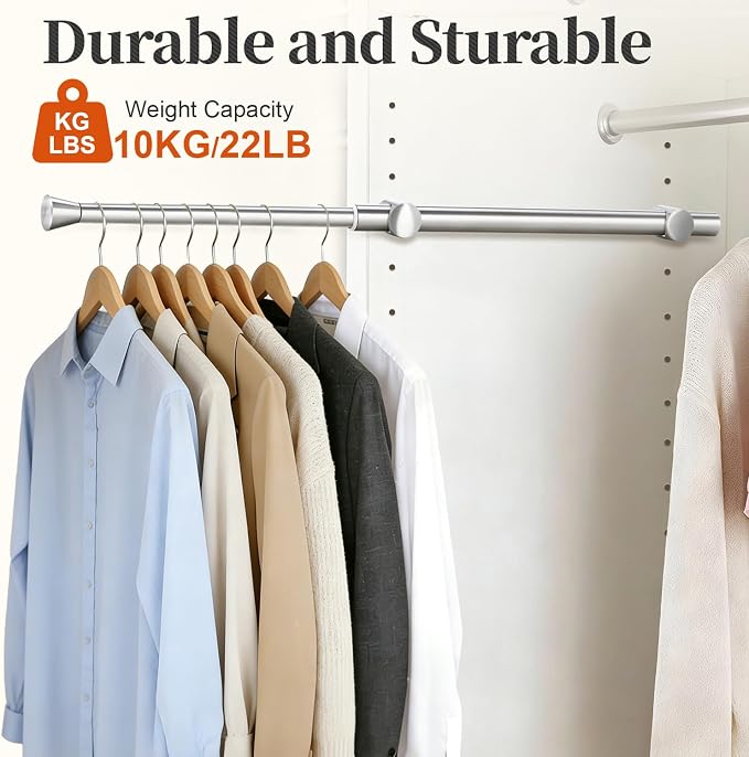 1Pcs Valet Rod for Closet Pull Out, Adjustable Heavy Duty Closet Valet Rod - Image 5