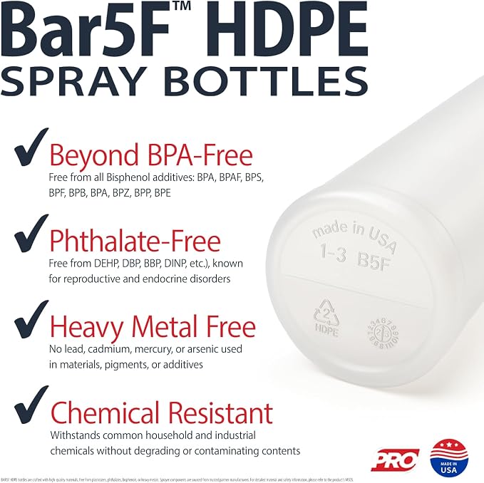 Bar5F Chemical-Resistant Spray Bottle – BPA-Free, Adjustable Nozzle - Image 4