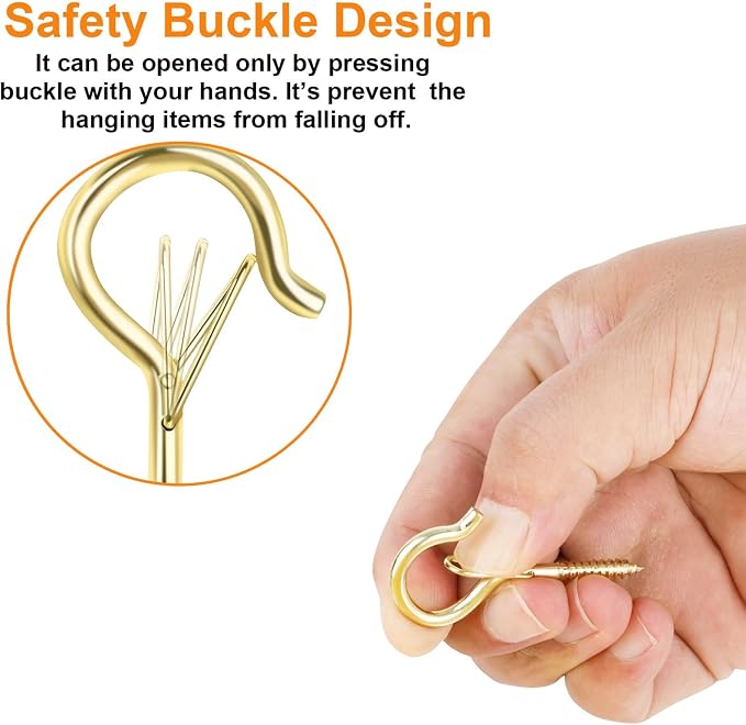 50 Pack Screw-in Hooks for Outdoor String Lights, Q Hanger Hooks for Outside - Image 2