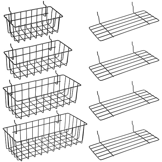 Tioncy 8 Pieces Pegboard Baskets and Shelves Pegboard Bins Wall Organizer Peg by Tioncy