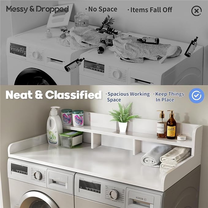 Washer Dryer Countertop with Shelf, Double Layer Organizer - Image 7