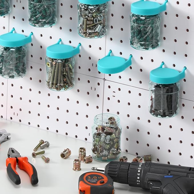 Unittype 20 Set Pegboard Organizer Accessories Peg Boards Jars - Image 6