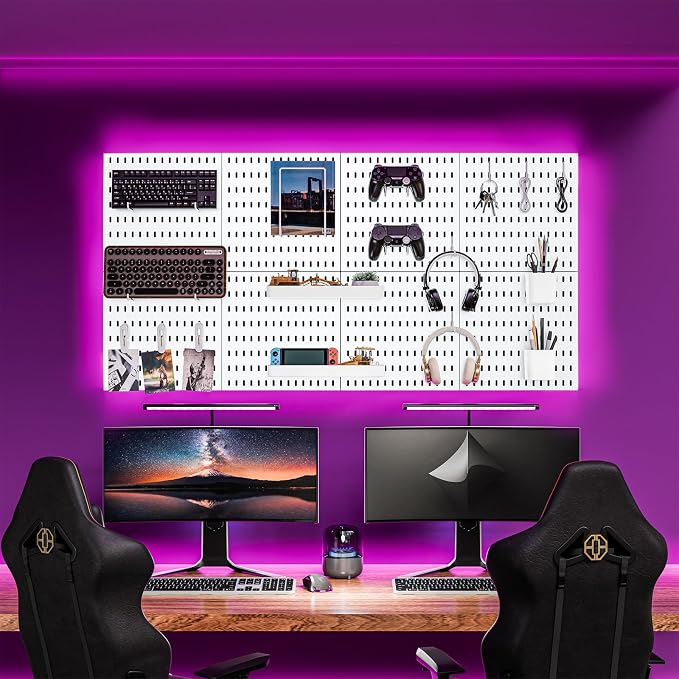 8-Pack 22"x44" Plastic Pegboard Panels Durable Modular Organizer Boards - Image 2