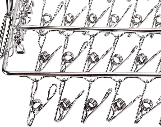 Laundry Drying Rack Stainless Steel Multifunctional Hanging Silver Clothes - Image 3