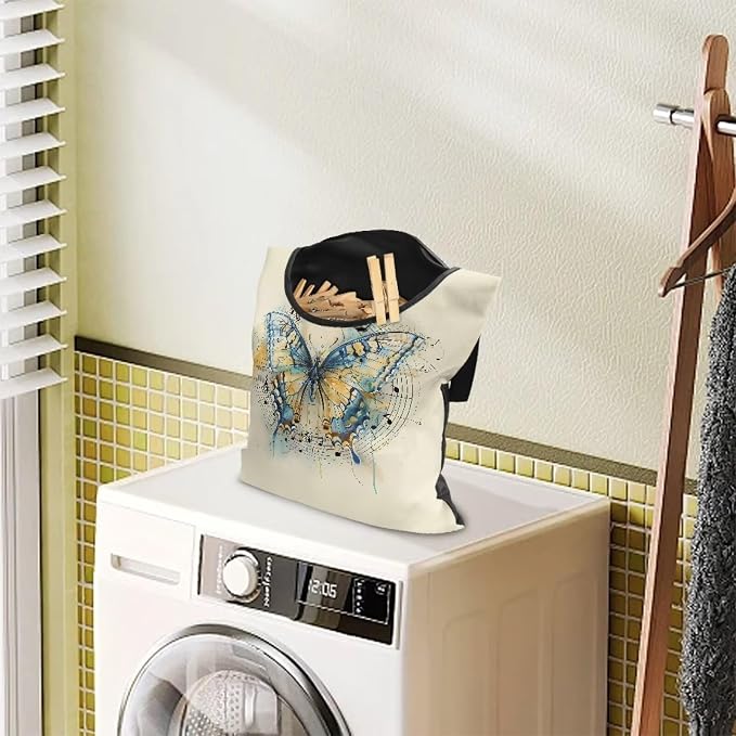 Yellow Butterfly Clothespin Bag - Image 3