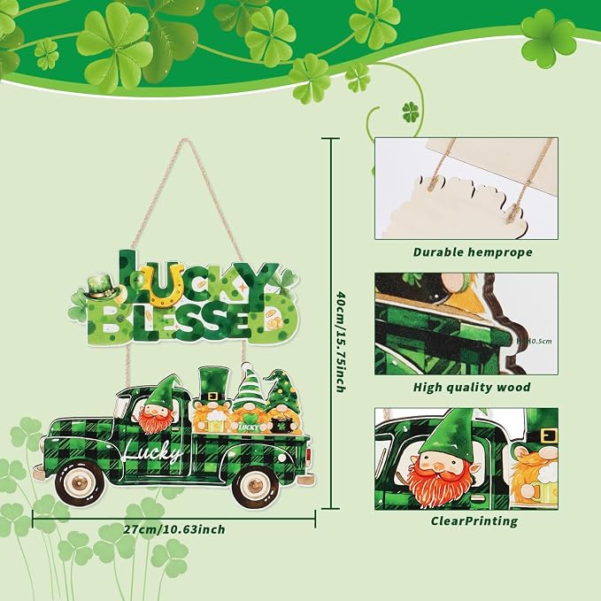 Ausril St Patricks Day Door Decorations, Irish Blessing Sign - Image 7