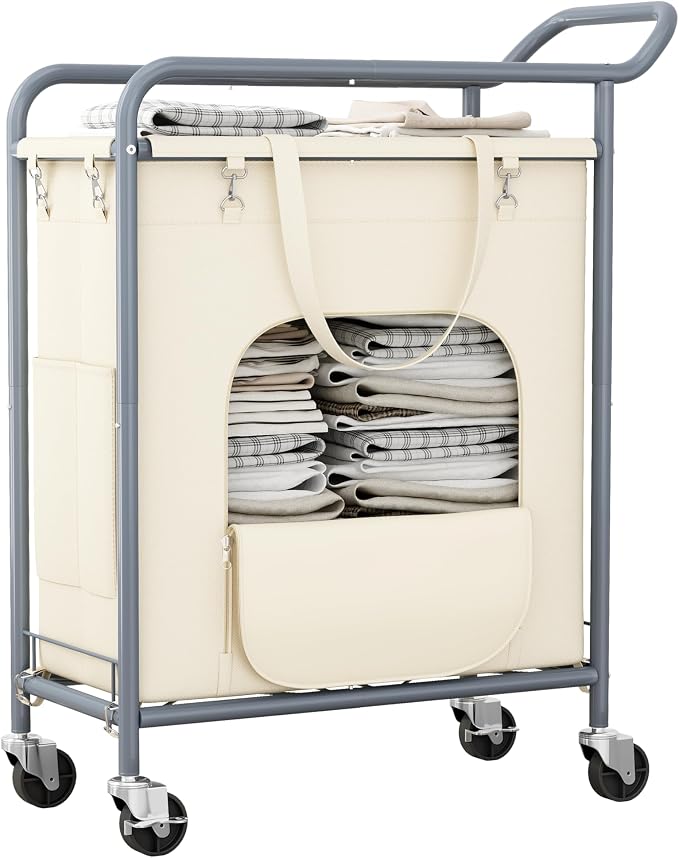 Laundry Basket with Wheels, 150L Large Rolling Laundry Hamper, Heavy-Duty by Unknown