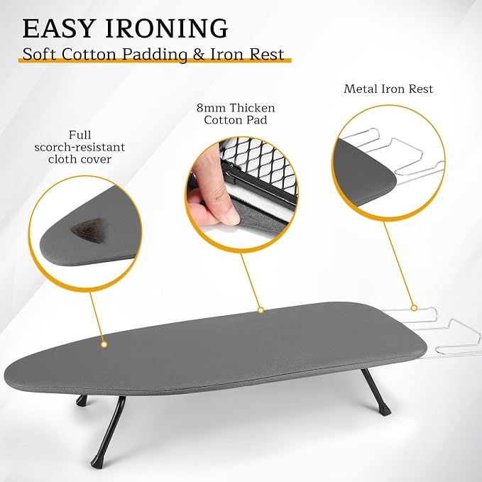 Small Ironing Board, Sonhomay Mini Ironing Board, Tabletop Iron Board - Image 3
