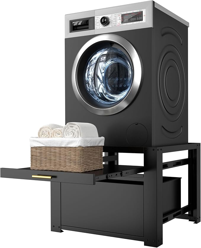 29" Laundry Pedestal for Washer & Dryer, Universal Washing Drying Machine Stand by Yardenaler