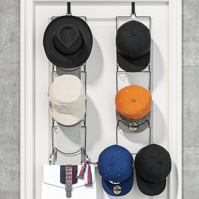 LINFIDITE 10 Pack Hat Rack Hanger Holder Organizer Flexible Multi Hook Wall - Image 6
