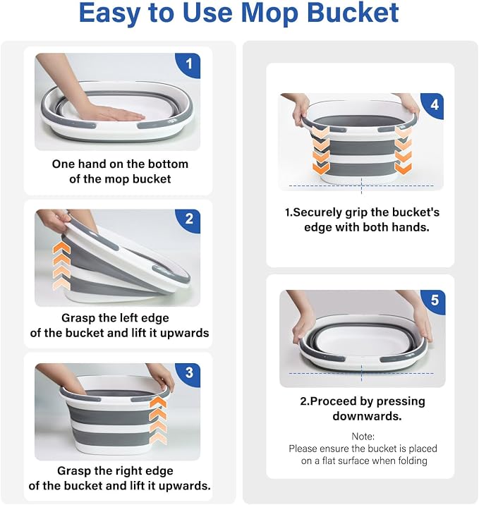 Collapsible Bucket, Upgraded 16L Collapsible Mop Bucket - Image 3