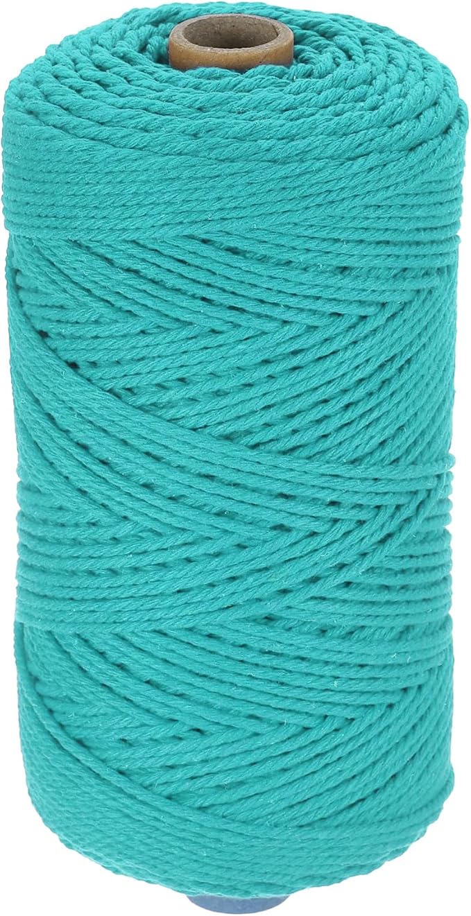 HARFINGTON Natural Macrame Cord 2mm x 220 Yards 3 Strand Twisted Cotton Macrame by HARFINGTON