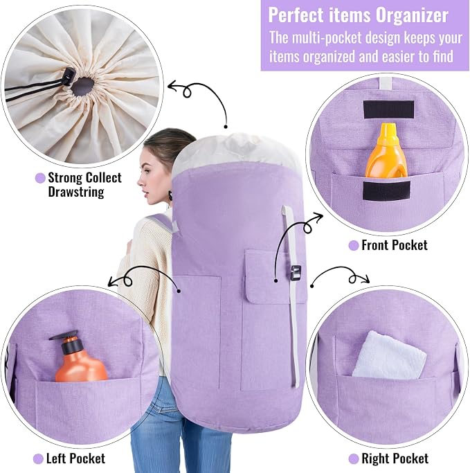 Laundry Bag Backpack, 125L Extra Large Laundry Backpack - Image 4