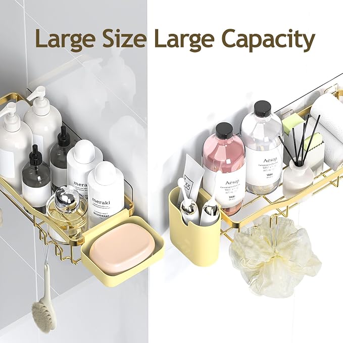 Shower Caddy Adhesive Shower Organizer 7-Pack, Rustproof Stainless Steel - Image 9