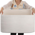 OIAHOMY 75L Large Blanket Basket, Woven Cotton Rope Baskets by MasterofSpaceOptimization