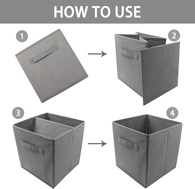 storage bins collapsible storage bins, cube storage organizer 9*7.5*7.5inch - Image 4