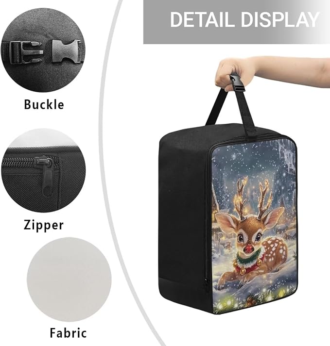 Travel Iron Storage Bag for Handheld Garment Steamer Christmas Reindeer - Image 5