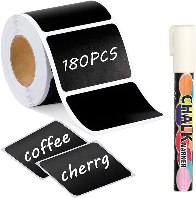 180 pcs Chalkboard Labels Sticker Reusable Blackboard Sticker by NANXJIUR