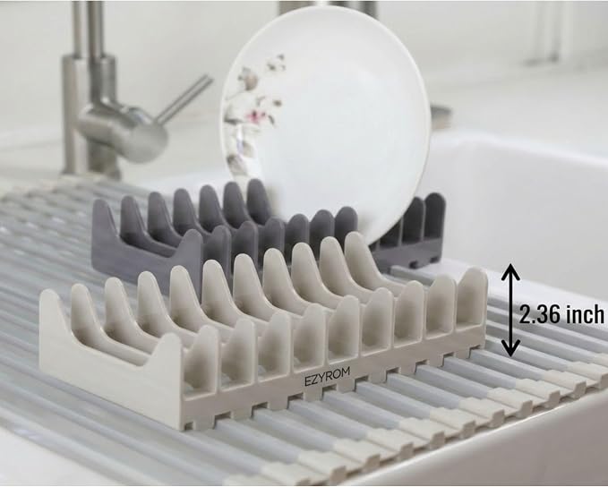 Aluminum Roll Up Dish Drying Rack Over Sink - Image 7