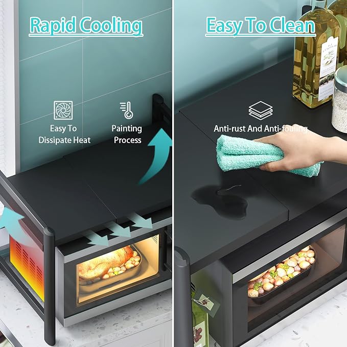 Kitchen Countertop Shelf Organizer, Expandable Microwave Shelf Stand - Image 6