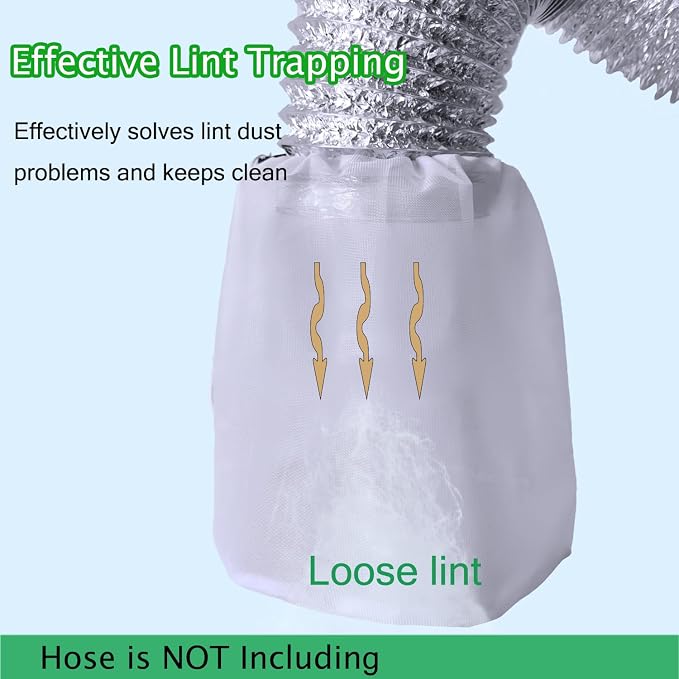 3 Pack Dryer Vent Lint Catcher Bags White - Image 5