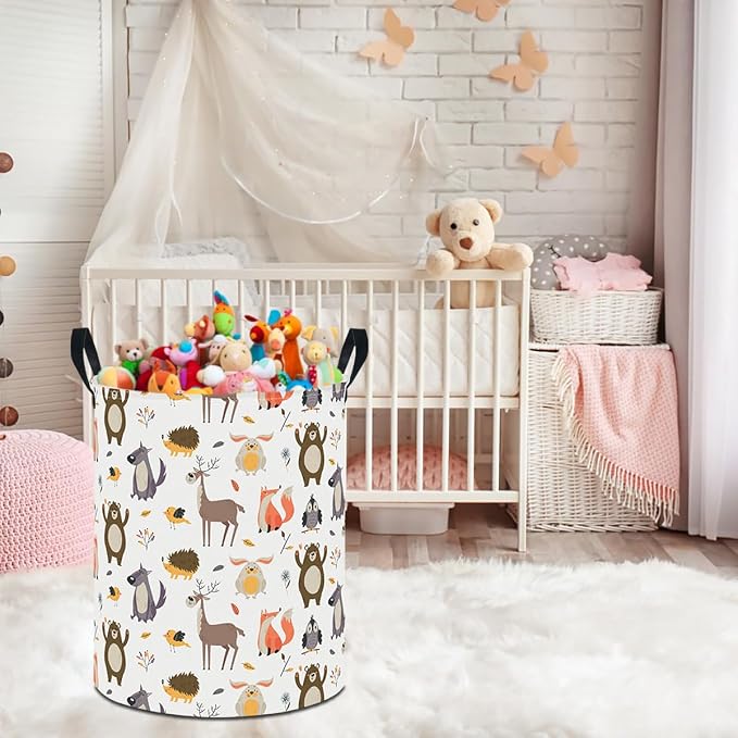 19.7" Laundry Basket, Kids Dirty Clothes Hamper, Waterproof Storage Bin - Image 5