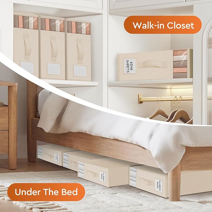 2 Pack Bed Sheet Closet Organizers and Storage, Sturdy Foldable Storage - Image 6