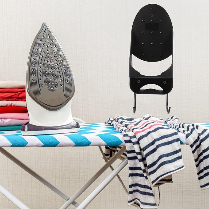 HOMSFOU Bathroom Ironing Board Mount Iron Hanger Electric Iron Holder - Image 7