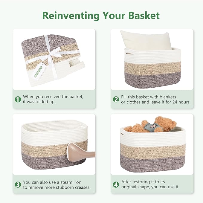 Cotton Rope Basket, Storage Baskets - Image 4