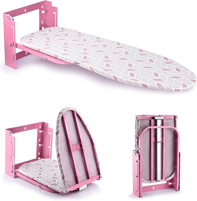 Wall Mounted Ironing Board Adjustable Height, 36 x 12 Inch Fold Away Iron Board by Vrietina