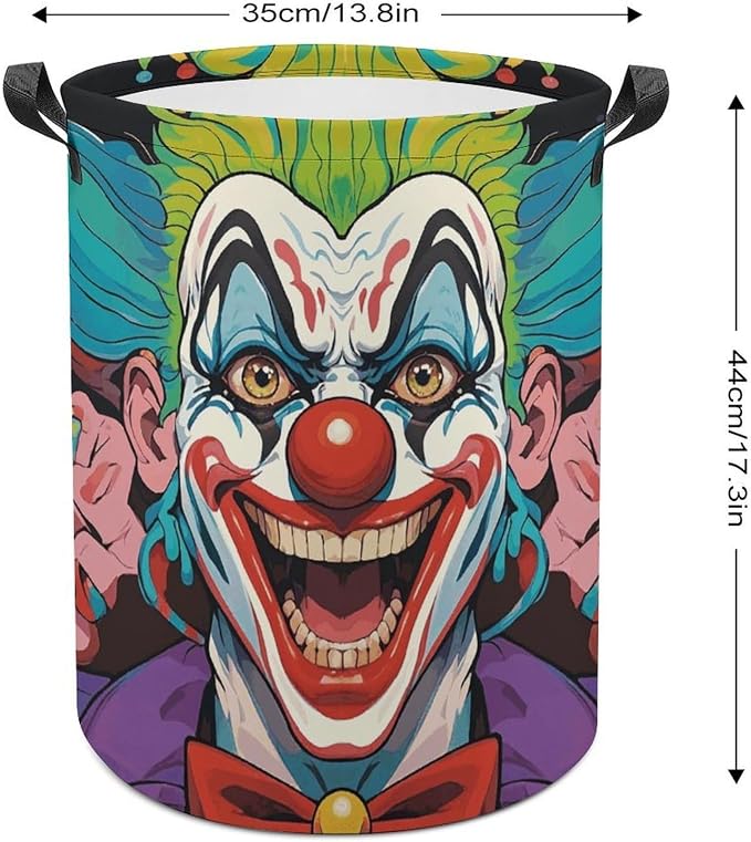 Clowns Laundry Basket with Handles, Laundry Hamper with Internal Support - Image 2
