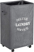 WOWLIVE Large Rolling Laundry Basket Wheels 90L Collapsible Tall Laundry Hamper by WOWLIVE