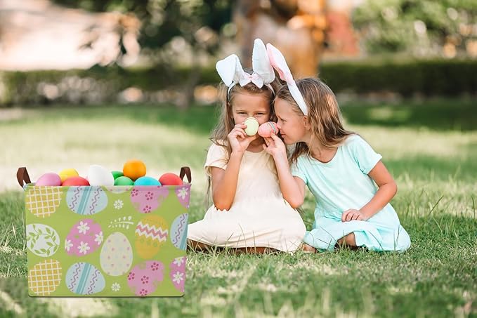 Rectangular Green Easter Basket, Easter Gift Basket Empty, Toys/Books Box - Image 5