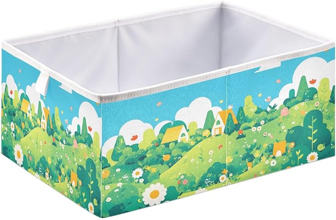 senya Large Storage Bins Flower Meadow Collapsible Foldable Storage Cubes - Image 2