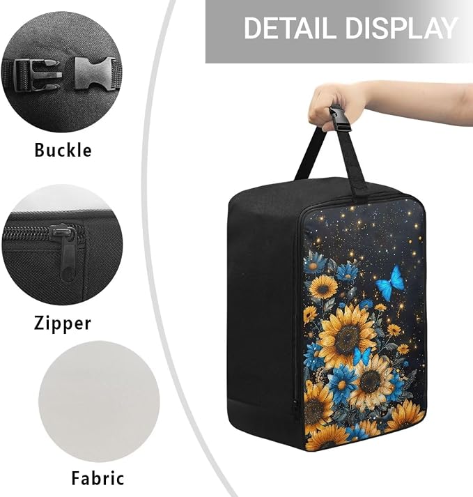 Steam Iron Storage Bag Sunflower Butterfly Zippered Handheld Steamer Case - Image 5