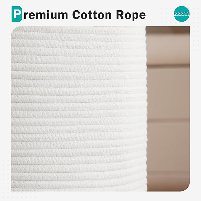 Cotton Rope Laundry Hamper by YOUDENOVA, 58L - Image 4