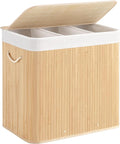 150L Laundry Hamper with lid, 3-Section Clothes Laundry Basket with Handles by Aliphonbyningge_ysHOME