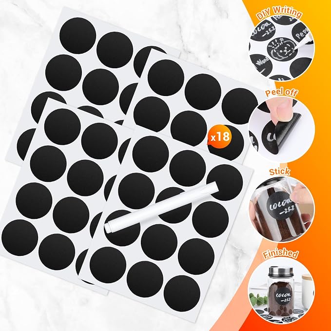 Segarty Chalkboard Labels, Waterproof Black Label Stickers - Image 3
