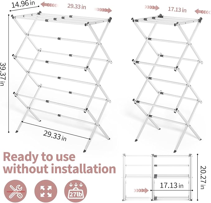 APEXCHASER Clothes Drying Rack Folding - Image 3