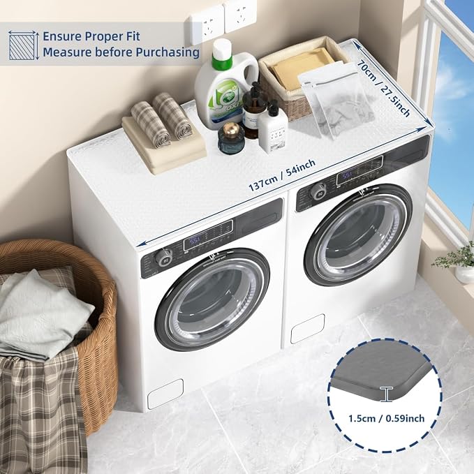 54" x 27.5" Silicone Washer Dryer Countertop Mat - Image 3