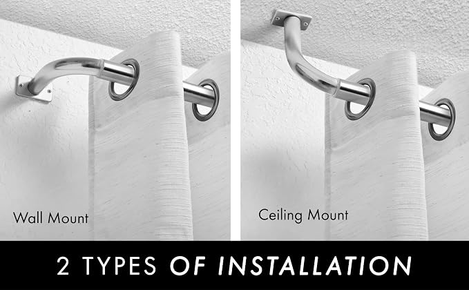 Meriville 1-Inch Diameter Wrap Around Blackout Curtain Rod, 28-Inch to 48-Inch - Image 5