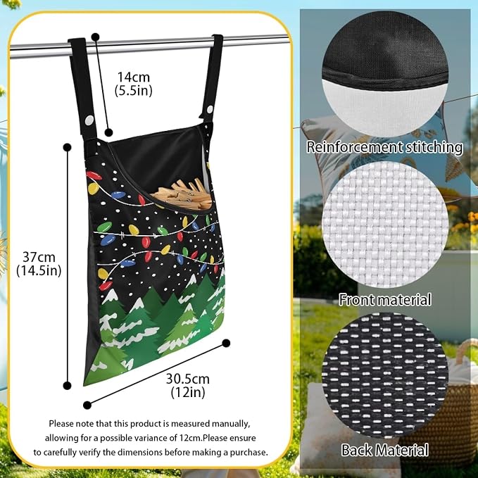 Christmas Tree Lights Clip Storage Bag Multi Purpose Clothespin Storage - Image 6