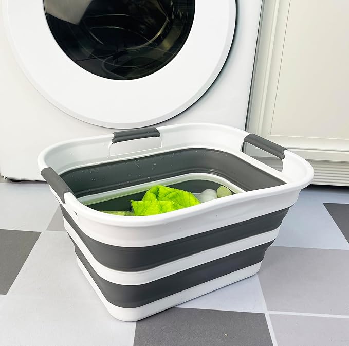 SAMMART 19L Super Mini Collapsible 3 Handled Plastic Tub - Image 4