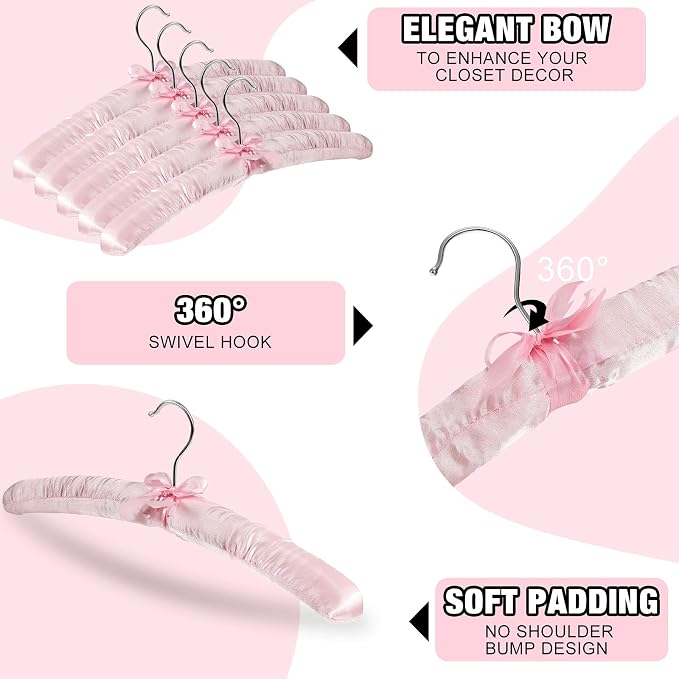 Jetec 24 Pieces Satin Padded Hangers - Image 6