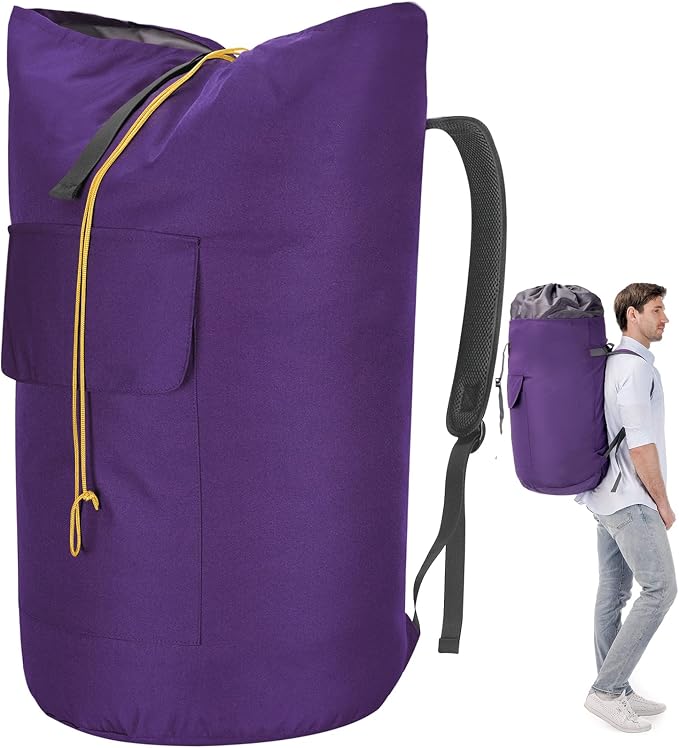 Backpack Laundry Bag, 115L Heavy Duty Extra Large College Laundry Backpack by Azhido