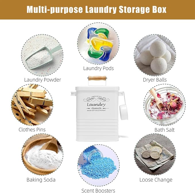 SSTATES Laundry Room Organization Set, Metal Laundry Detergent Pods Container - Image 3