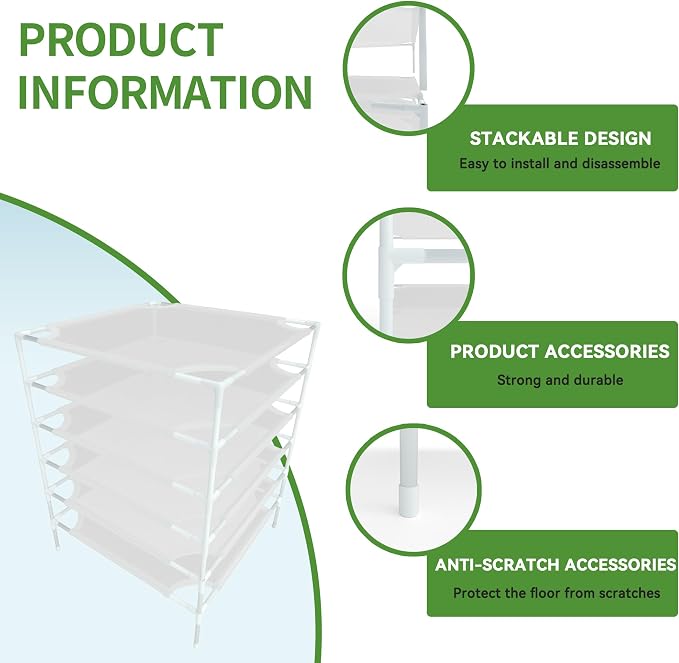 Sweater Drying Rack, 6-Layer Flat Drying Rack Stackable, Mesh Fabric Clothes - Image 5