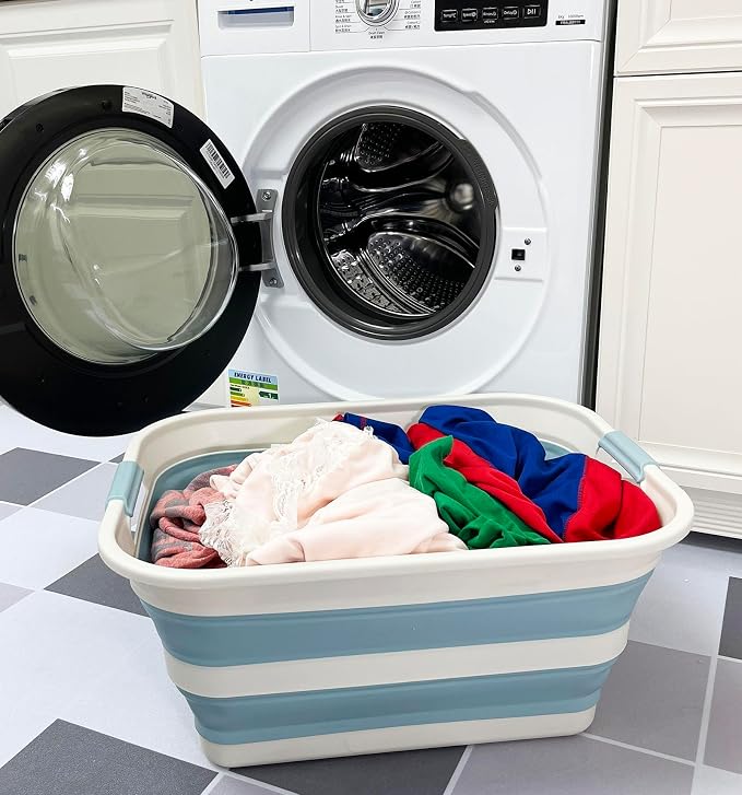 SAMMART 42L Collapsible Plastic Laundry Basket - Image 2